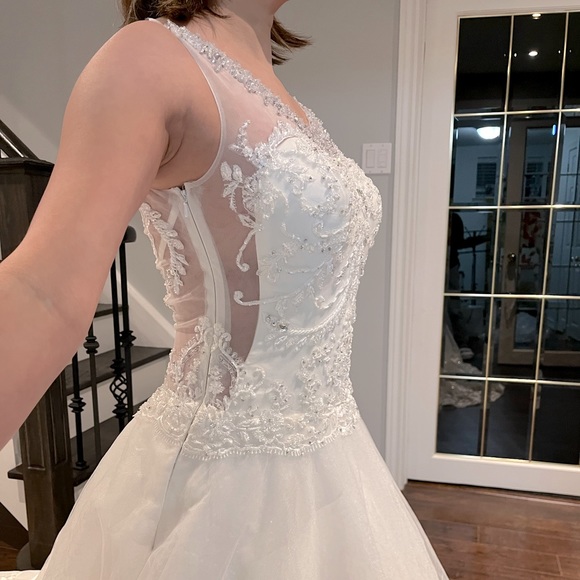 Sparkling Sleeveless Wedding Dress - Picture 3 of 10